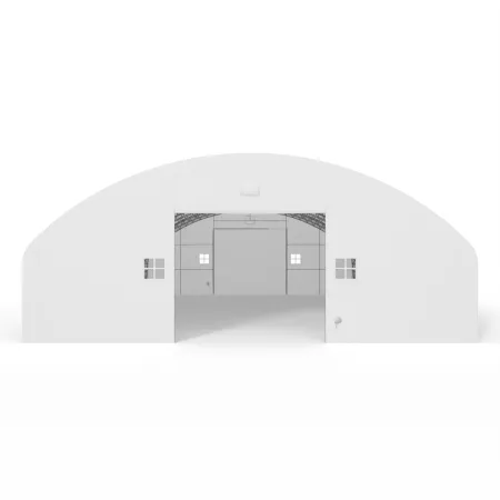 Plachtová hala s vertikálnymi bočnými stenami 18,3x36,6 m PVC 900 g/m²