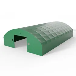 Plachtová hala s vertikálnymi bočnými stenami 21,5x24,4 m PVC 900 g/m² v zelenom vyhotovení