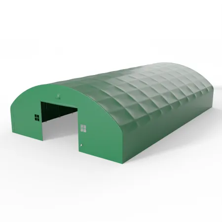 Plachtová hala s vertikálnymi bočnými stenami 21,5x45,75 m PVC 900 g/m² v zelenom vyhotovení