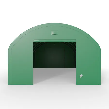 Plachtová hala s vertikálnymi bočnými stenami 9,15x9,15 m PVC 750 g/m² v zelenom vyhotovení