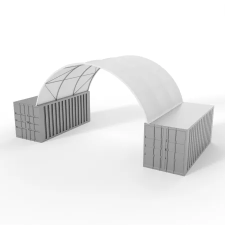 Kontajnerové prestrešenie 8x6 m PVC 750 g/m²