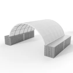 Kontajnerové prestrešenie 10x12 m PVC 750 g/m²