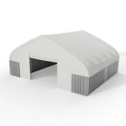 Kontajnerové prestrešenie 15,25x24 m so stenami PVC 750 g/m²