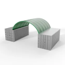 Kontajnerové prestrešenie v zelenom vyhotovení 6x6 m PVC 750 g/m²