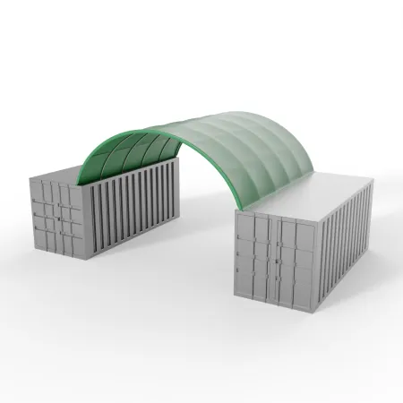 Kontajnerové prestrešenie v zelenom vyhotovení 6x6 m PVC 750 g/m²