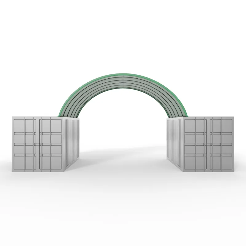 Kontajnerové prestrešenie v zelenom vyhotovení 6x6 m PVC 900 g/m²