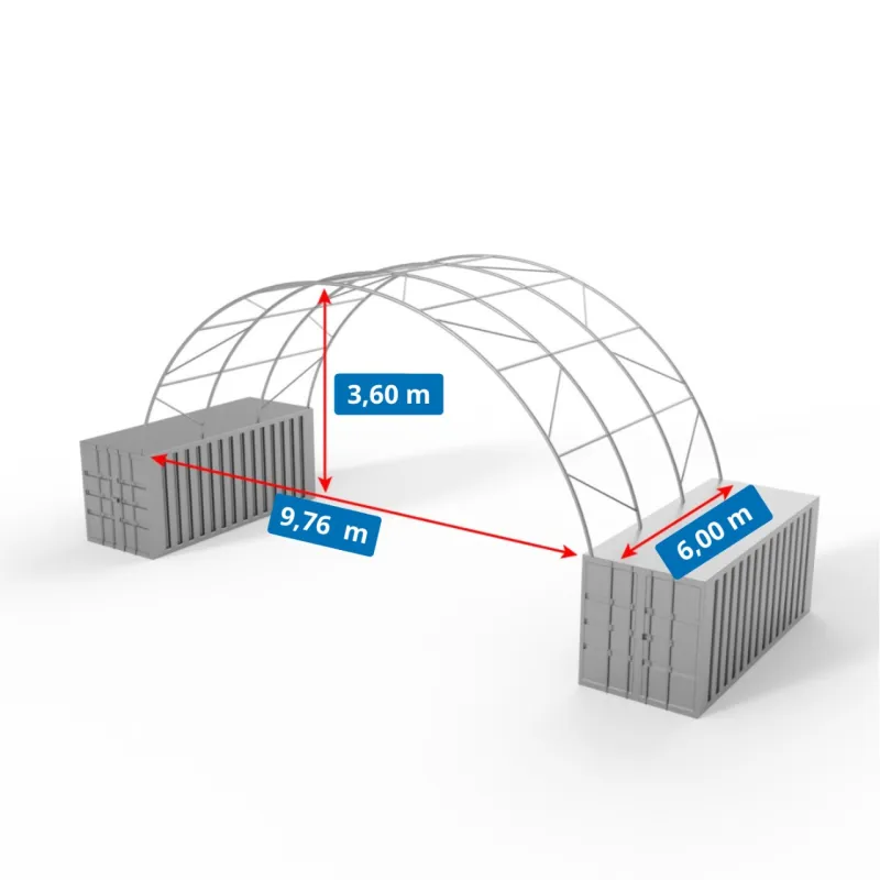 Kontajnerové prestrešenie 10x6 m PVC 900 g/m²