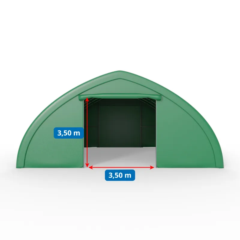 Plachtová hala 9,76x10 m PVC 750 g/m² v zelenom vyhotovení