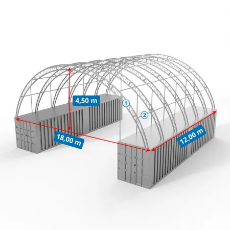 Strecha kontajnera 18x12m PVC 900g/m2